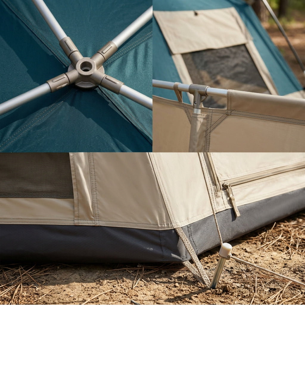 Skvhg Four Person Hexagonal Hub Tent Teal Sand - Detail view