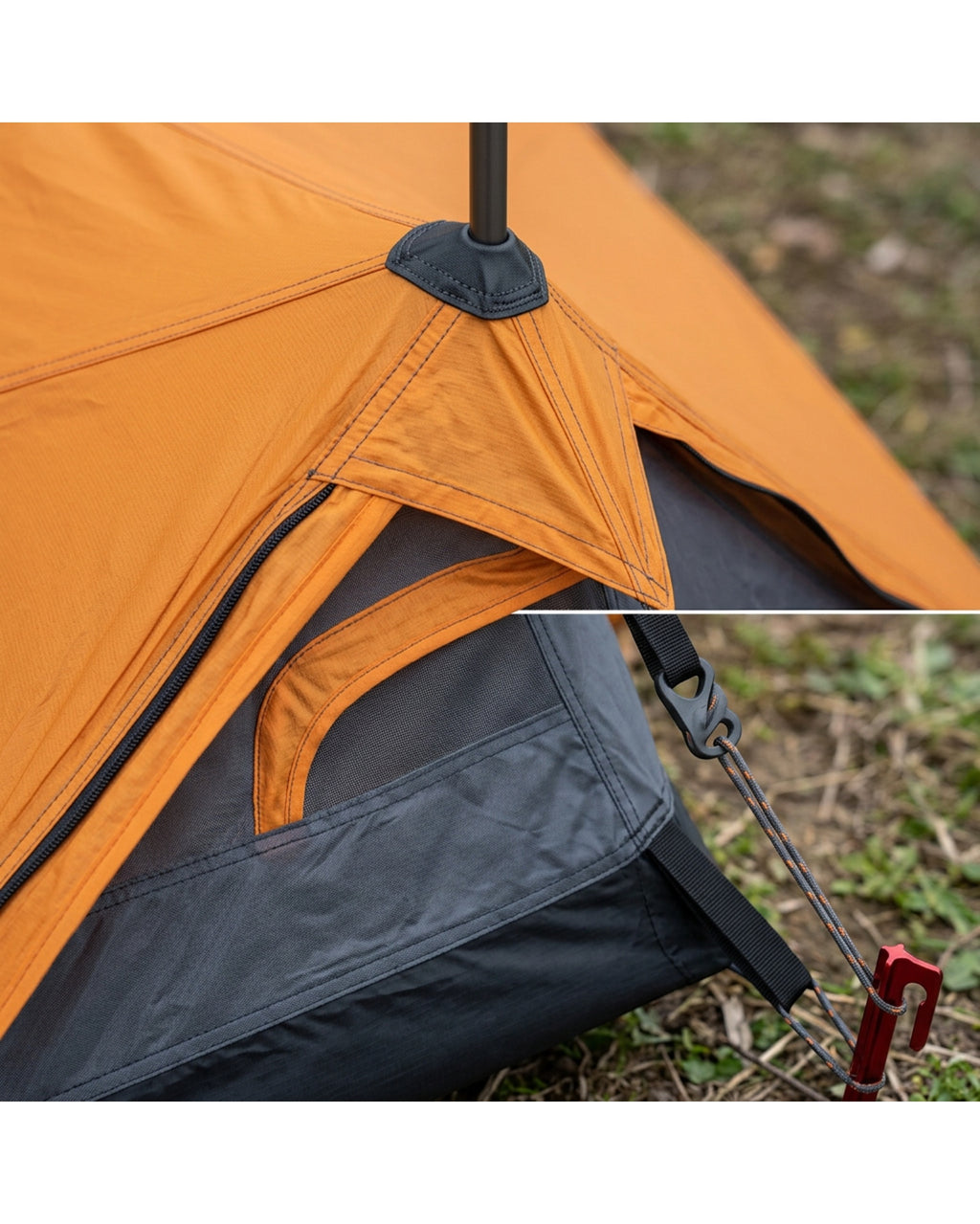 Skvhg One Person Square Pyramid Tent Saffron Charcoal - Detail view