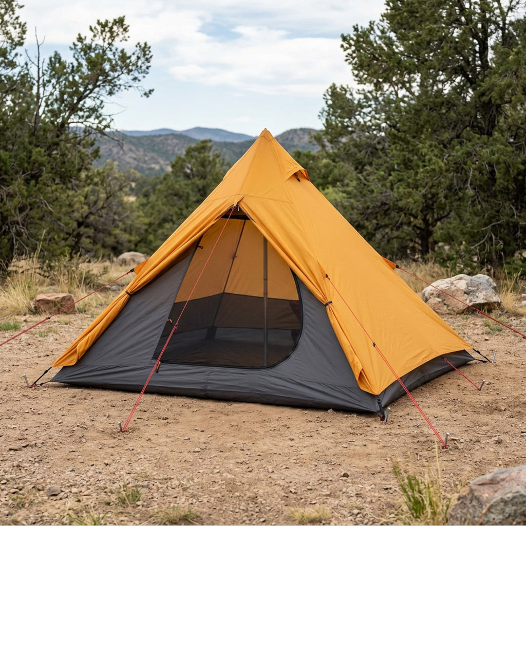 Skvhg One Person Square Pyramid Tent Saffron Charcoal - Lifestyle view